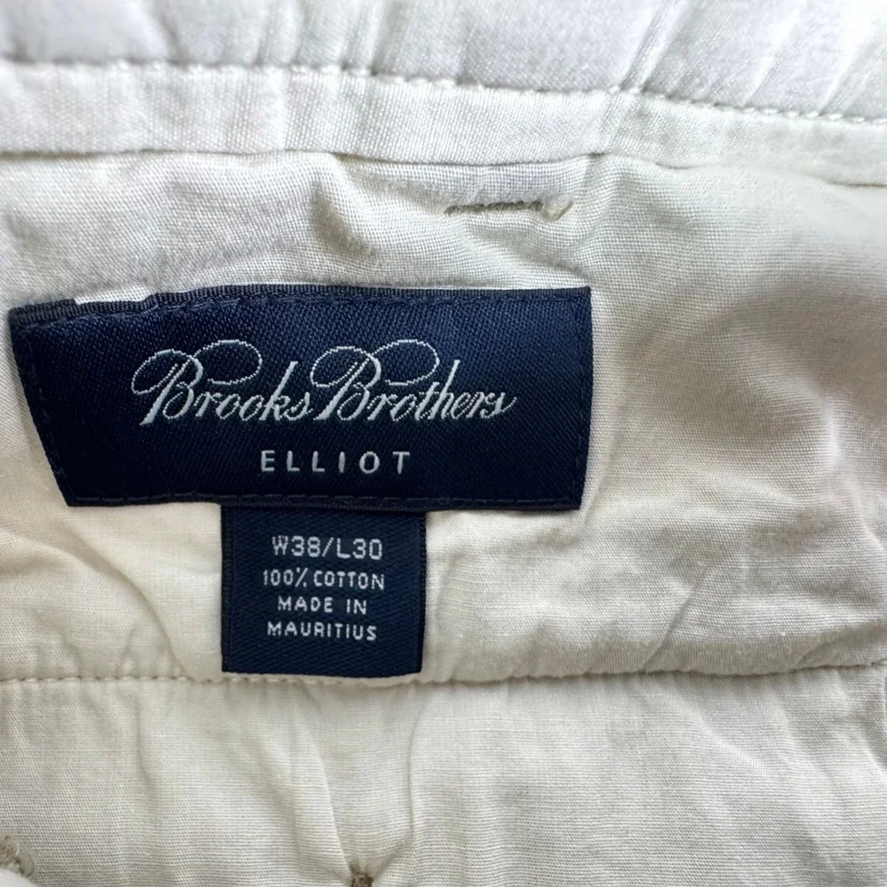 Brooks‎ Brothers Elliot Chino Pant Men 36x30 Beige Cuff Pleated Khaki